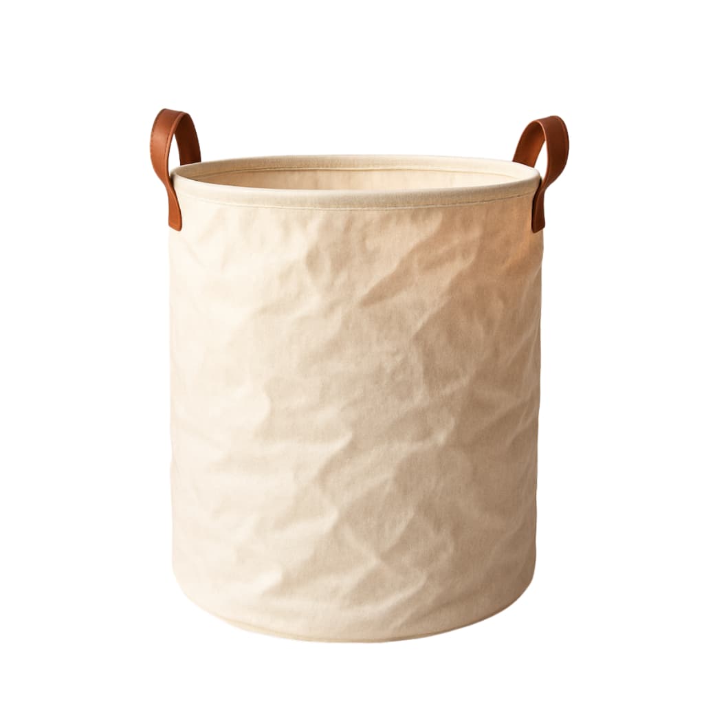 Cesto Organizador Tecido Tipo Linho Dobrável Redondo Brinquedos Roupa Suja Ideal para Quarto Banheiro Lavanderia