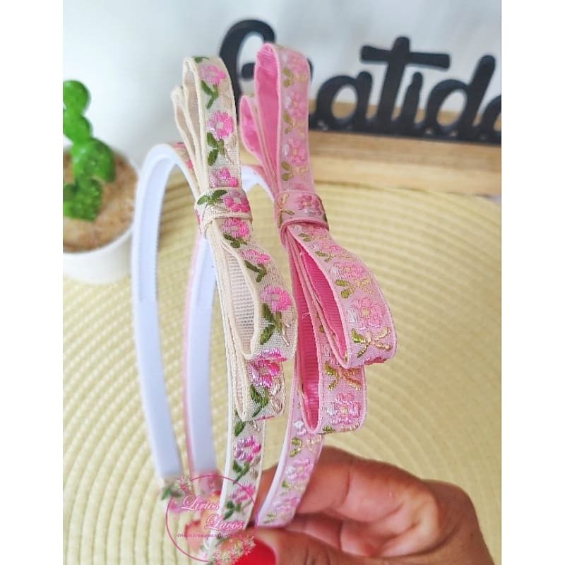 kit com 2 tiaras para menina, laço infantil