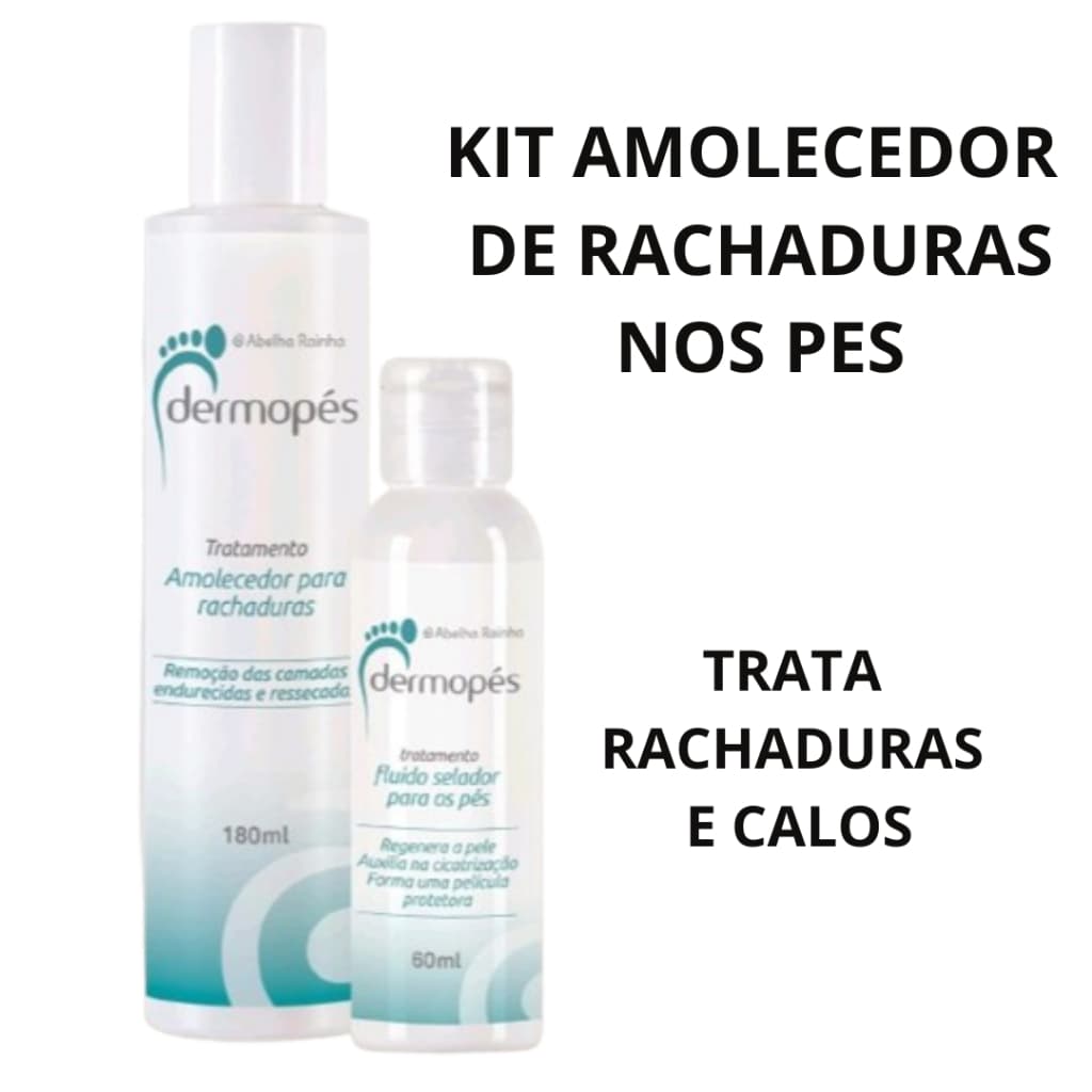 Amolecedor para rachadura nos pes 180ml com fluido selador 60ml Abelha rainha