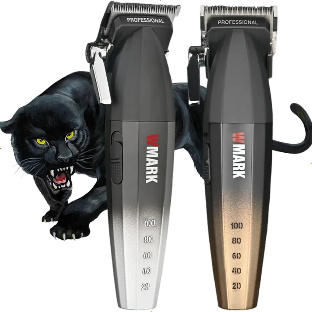 Kit Barbearia Máquina de Cortar Cabelo e Barba Profissional Wmark NG2038 Bivolt 9000RPM Corte Preciso Barbeiro