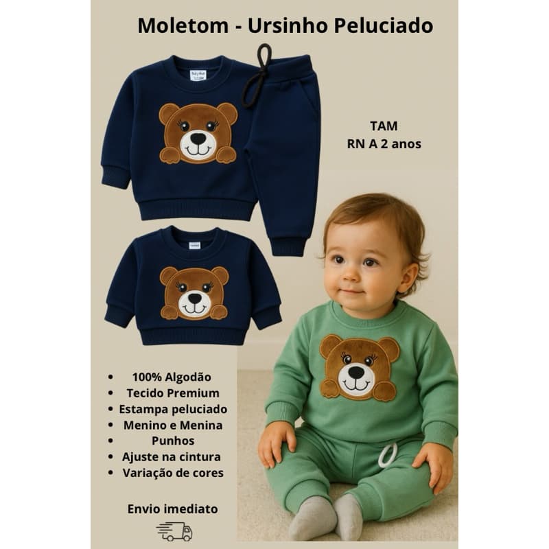 🍼 Conjunto de Bebê Menino e Menina | P ao 2 anos Urso