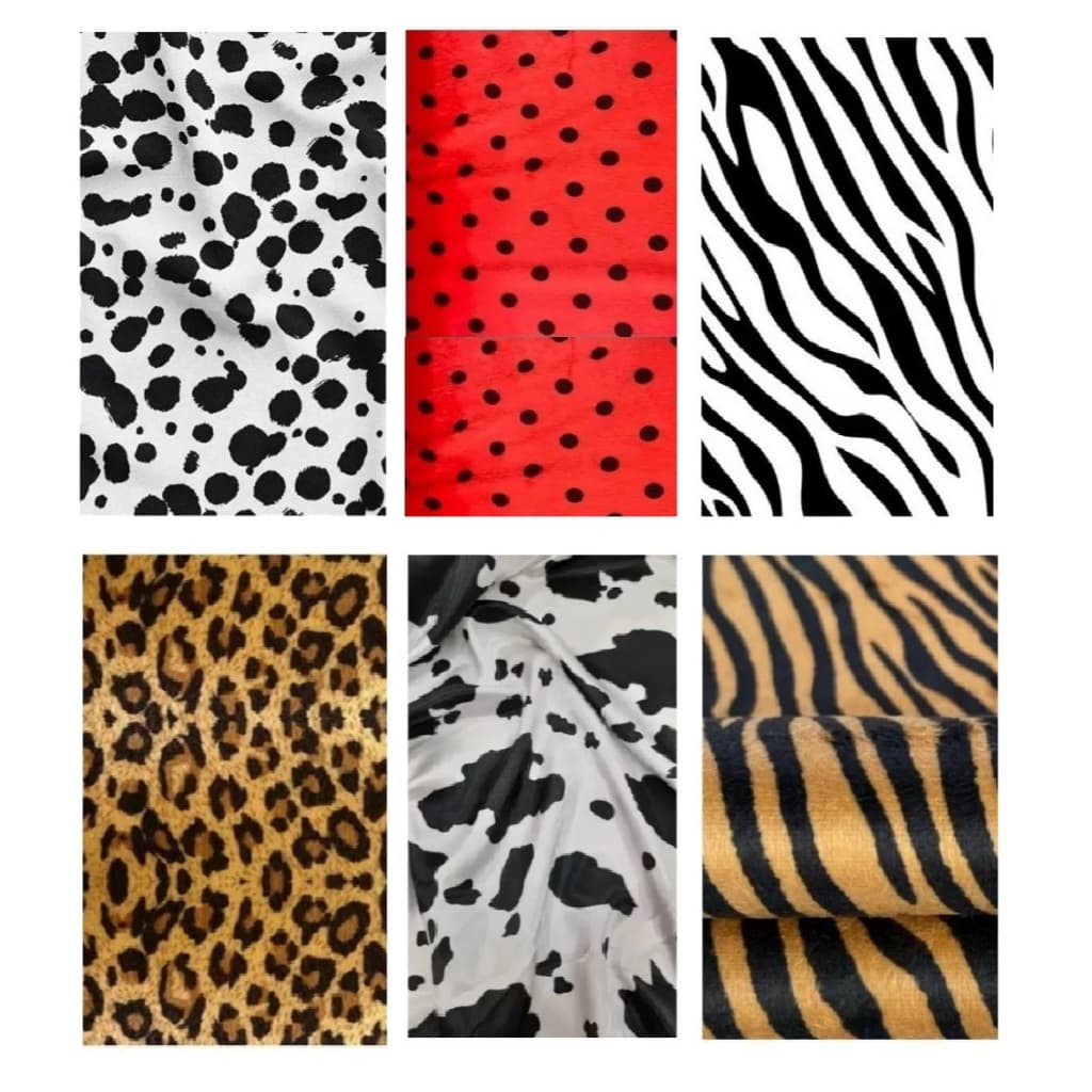 Tecido Velboa Pelúcia Estampado Animal Pêlo Baixo Varias Cores 1,5x1,50m