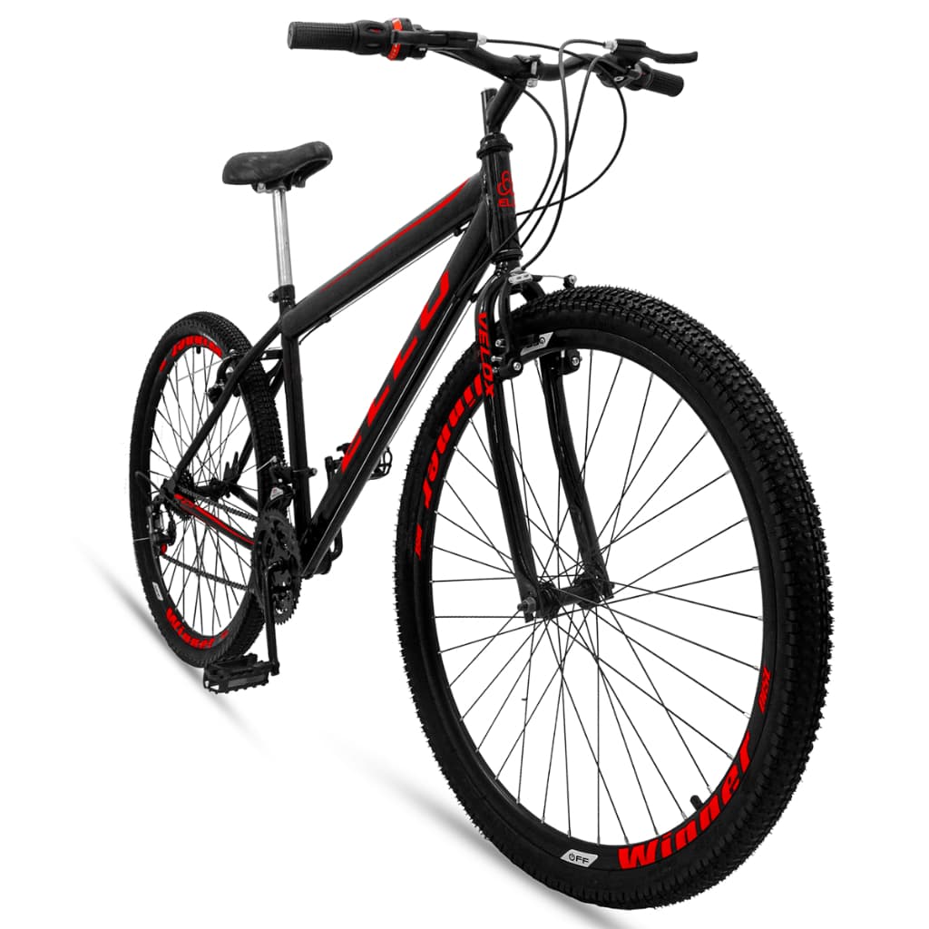 Bicicleta Aro 26 Aero 21 Marchas V-brake Mountain Bike Aço Carbono Free Ride Aros Reforçados MTB