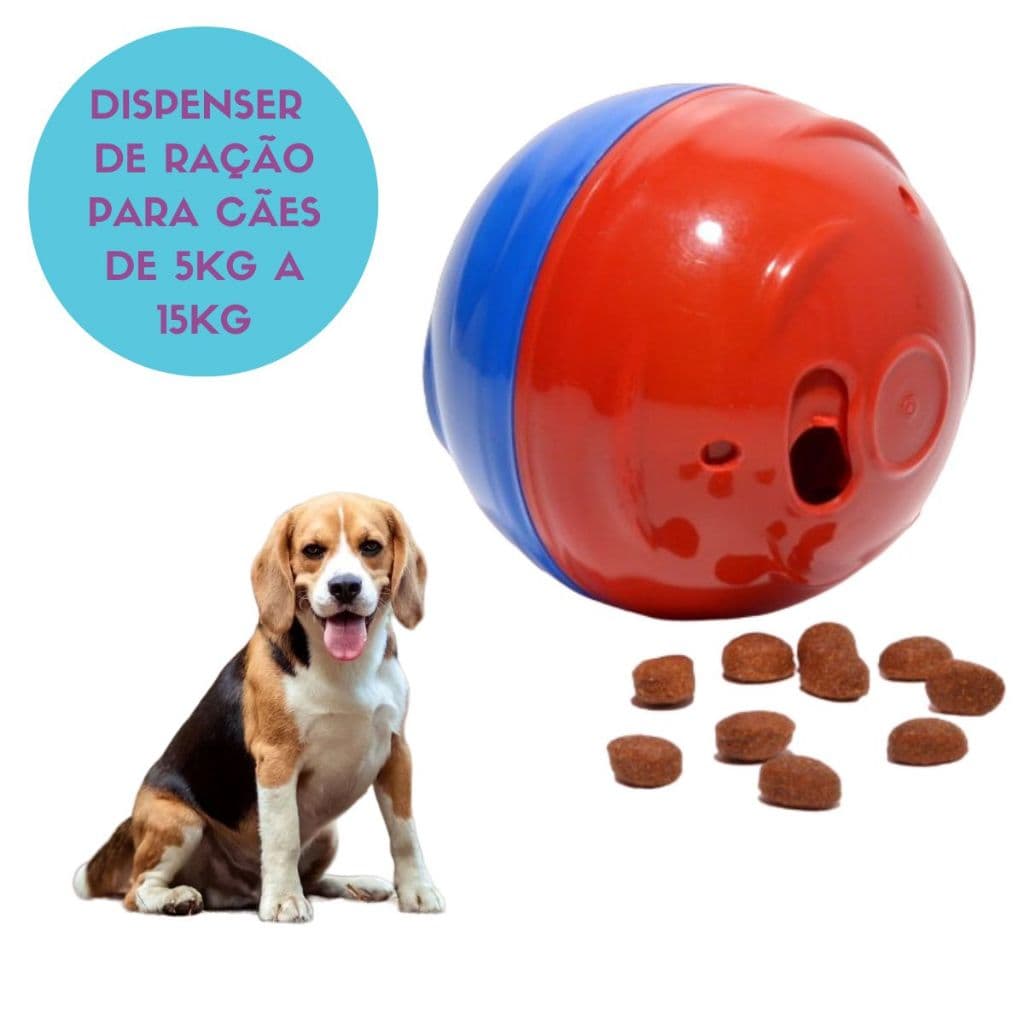 Brinquedo para cachorro Bola Petisqueira Redondog P Pet Games Comedouro Lento Ração Interativo