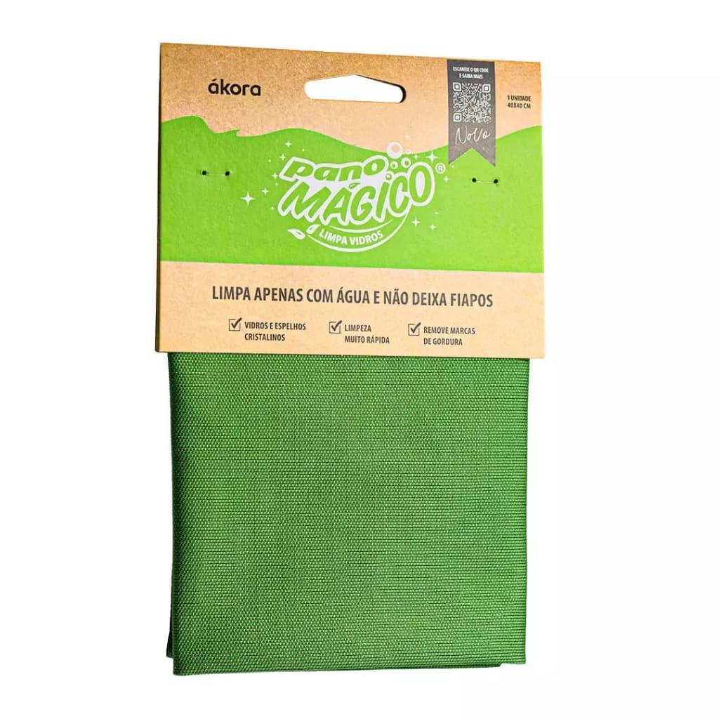 Kit Pano Mágico Limpa Vidros Ákora Original – Limpeza Fácil e Sem Manchas Só com Água