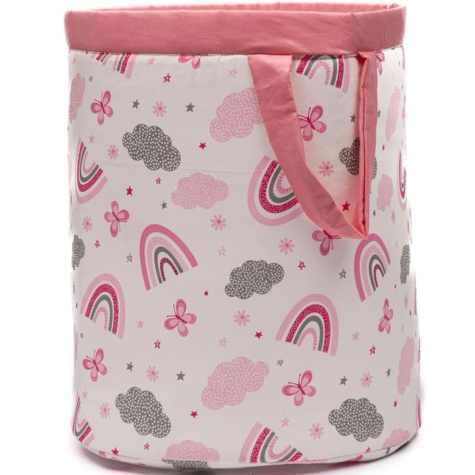 Cesto Organizador de Brinquedos e Roupas infantil Menino Menina Algodão Varias Estampas 42Cm