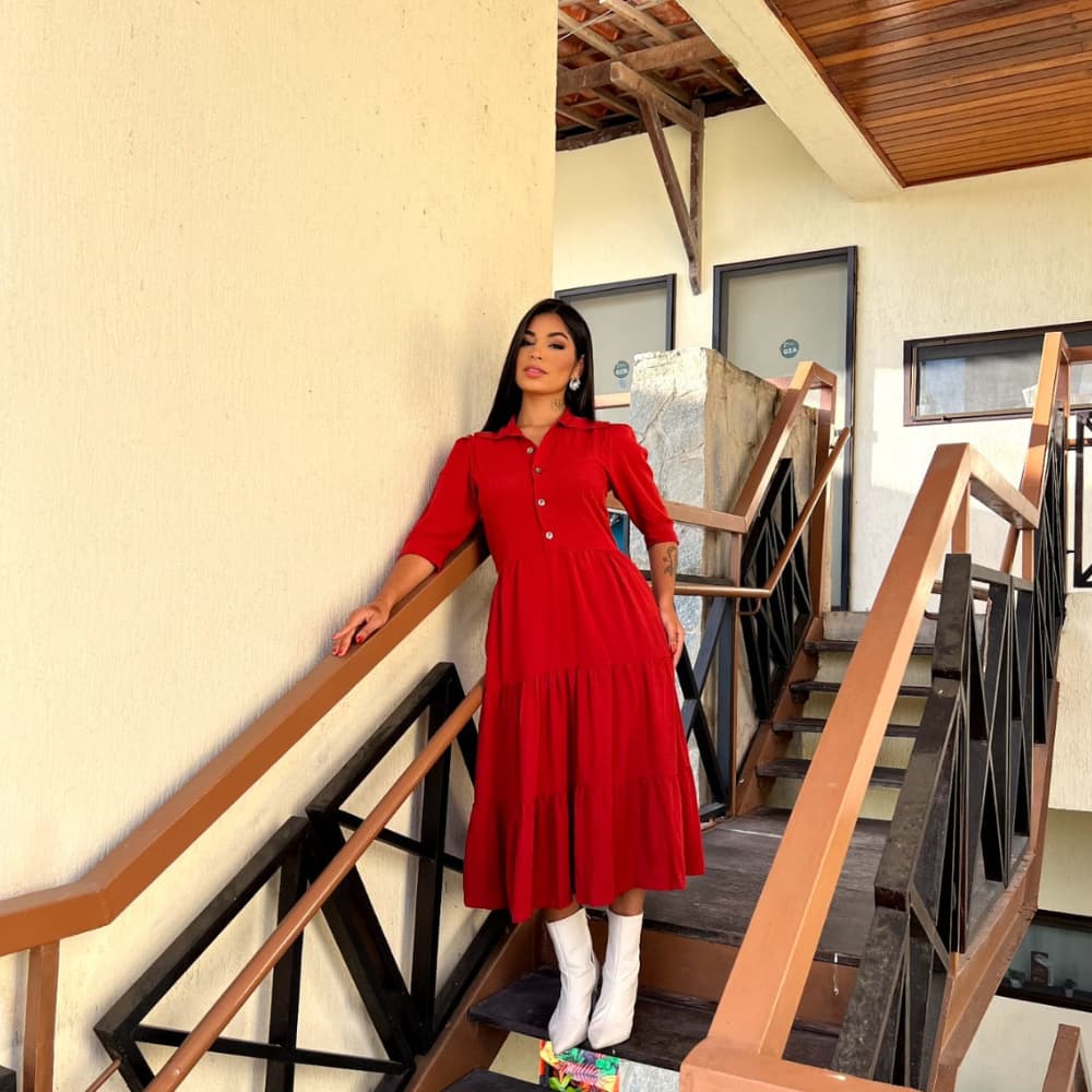 Vestido Longo Evangélico Três Marias Viscolinho