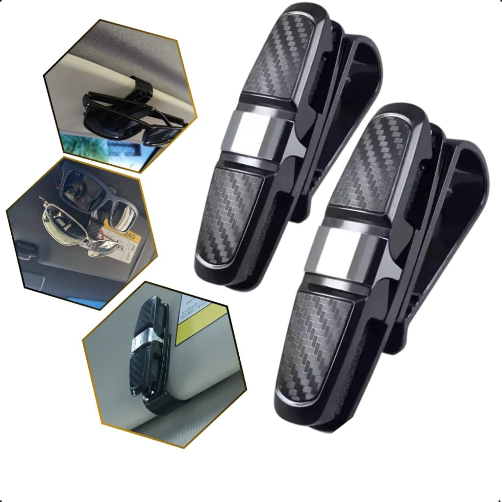 Suporte Porta Óculos Carro Clips Quebra Sol Veicular
