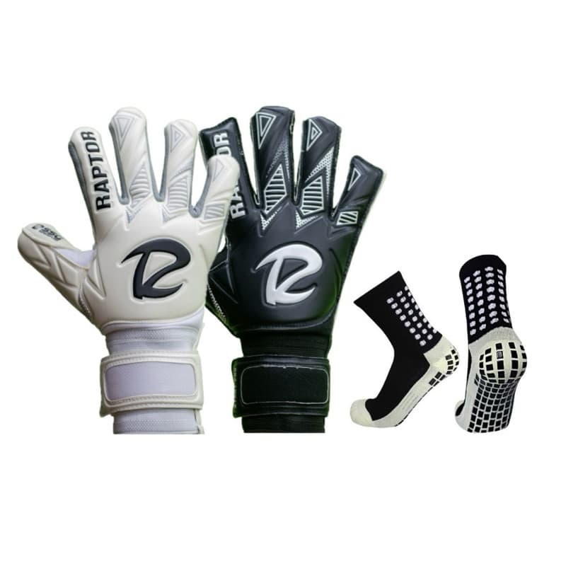 LUVA DE GOLEIRO RAPTOR STAR PRO + MEIA ANTIDERRAPANTE