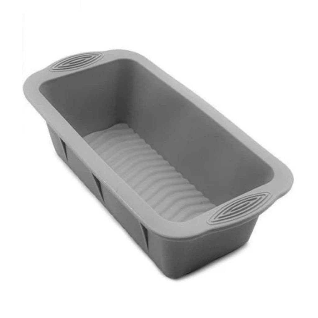 Forma De Silicone 25cmX12cm Retangular Pão Bolo Pudim Torta Forno Air Fryer Micro-ondas Lava-louças Vermelha Cinza Preta