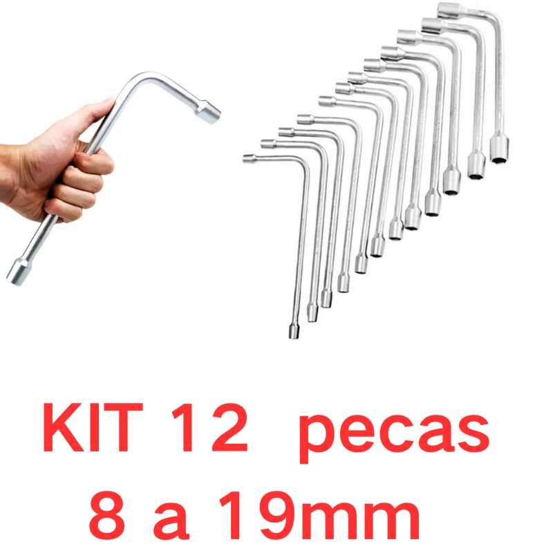 Kit 12 peças Jogo de chave biela kit ferramentas 8 a 19mm kit ferramentas jogo chaves biela chave boca