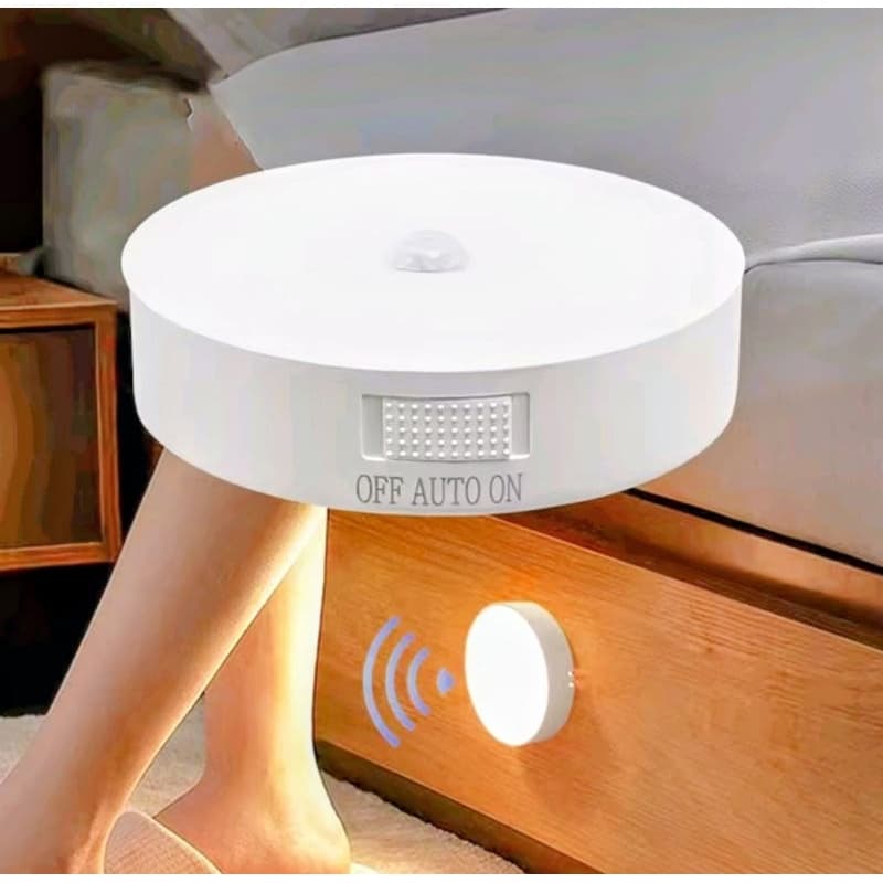 Luminária noturna abajur de cabeceira com sensor de movimento recarregável luz quente e fria