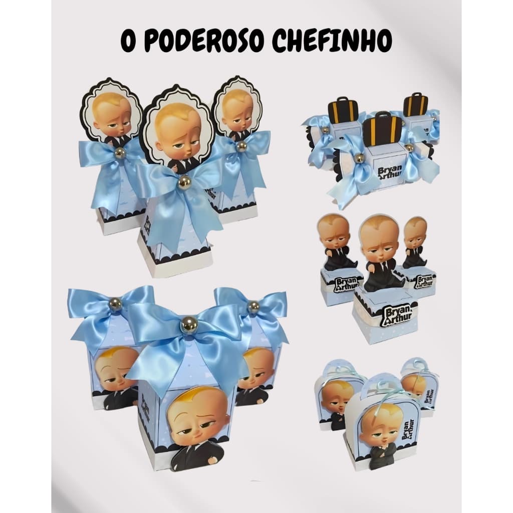 KIT FESTA  CHEFINHO AZUL -  20 CAIXINHAS PERSONALIZADAS COM NOME E IDADE  -  DESMONTADAS
