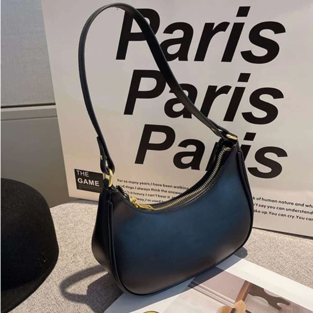 Bolsa De Ombro Meia Lua Feminino Elegante Estilo Moderno Combinação Look Casual