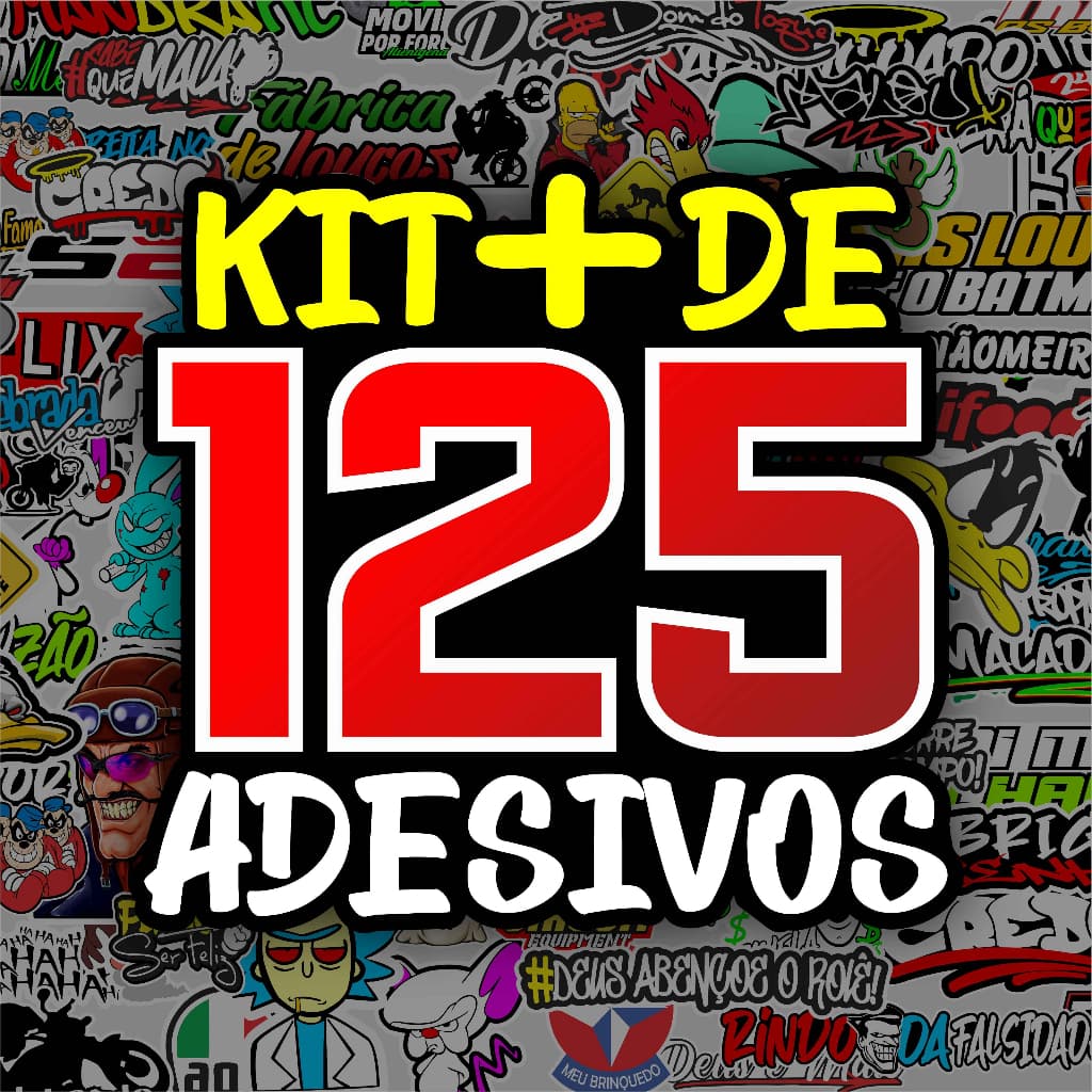 Super Cartela + de 125 Adesivos variados Cartela, Vinil para bicicleta, moto, carro, Bike - Original kit