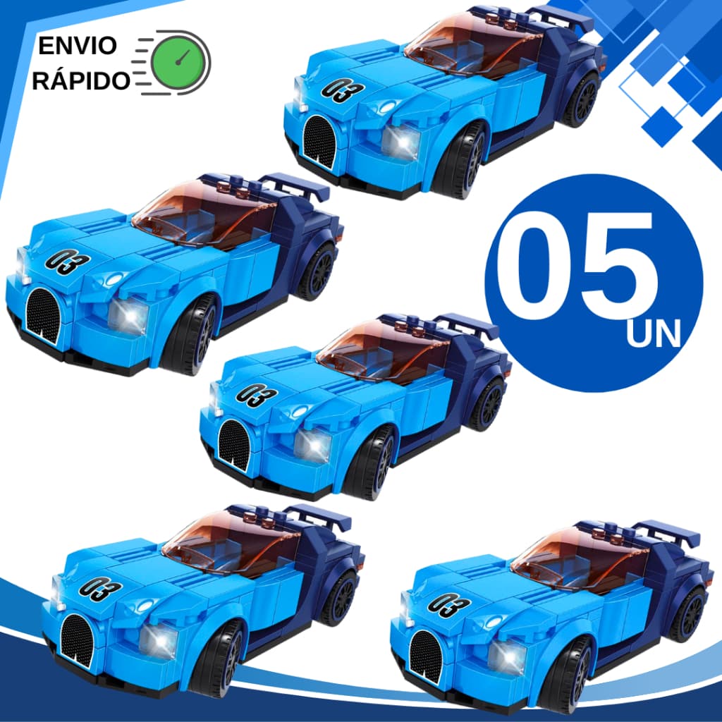 Kit 5 Jogo Bloco de Montar Speed com 139 Peças cada Coloridas Diversão Construção Brinquedo Infantil