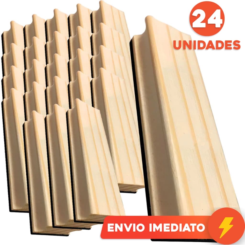 Stalo Kit 24 Apagador de Madeira para Lousa Quadro Giz Escolar Profissional 13cm P/ Escola