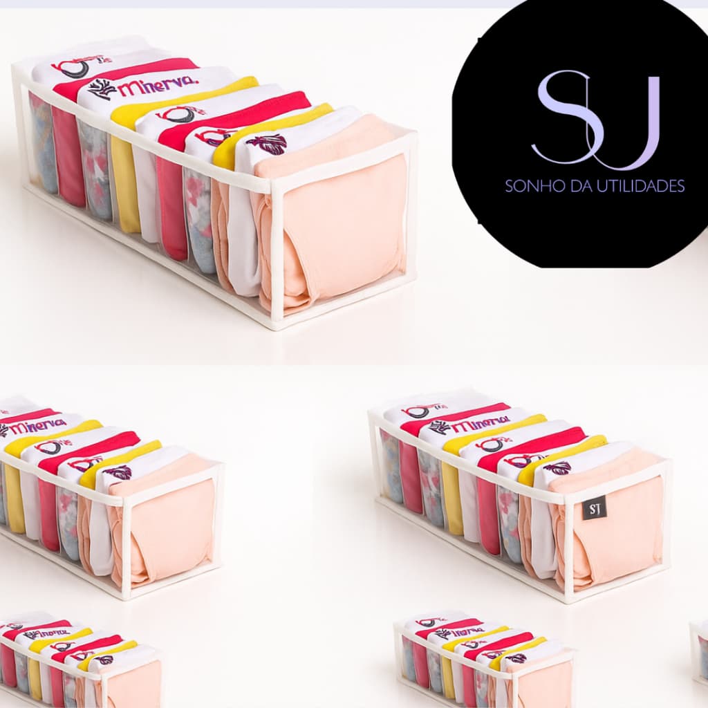 Kit 05 Colmeias Organizadora Transparentes Branca P Gavetas, Closet - SU Sonho da Utilidades
