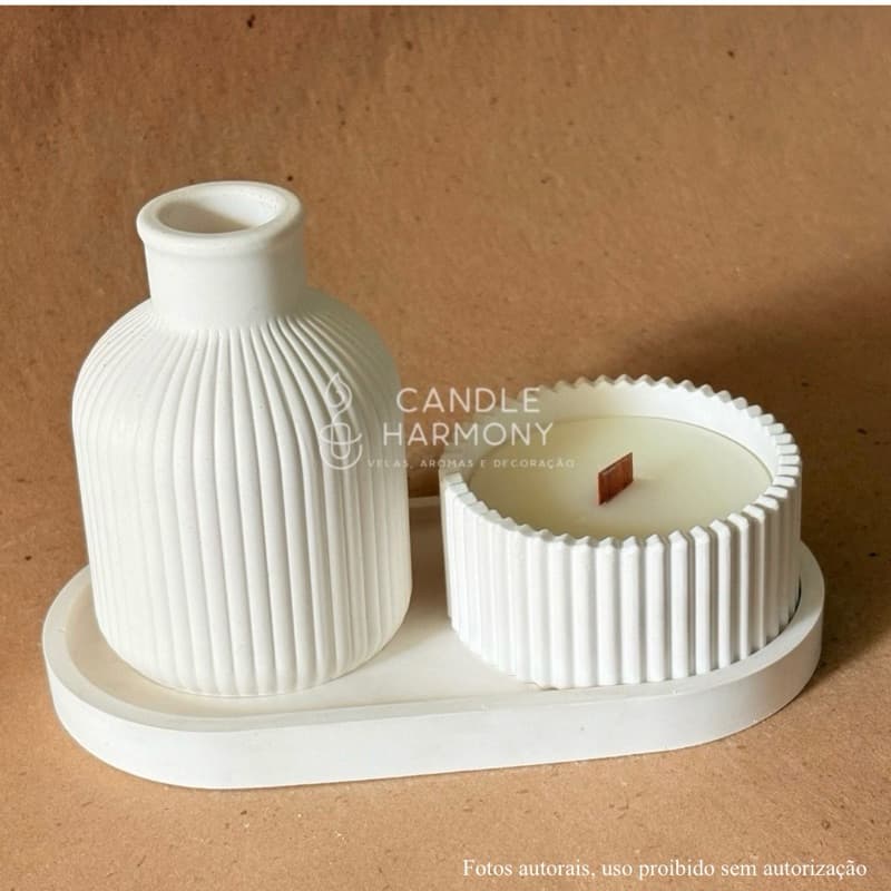 Vela Aromática Artesanal Vaso - Base em Gesso