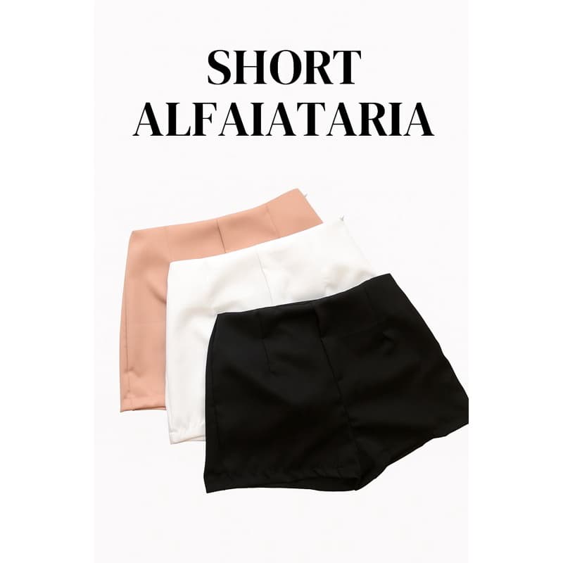 SHORT ALFAIATARIA ZAR@ COM ZIPER LATERAL PROMOÇÃO