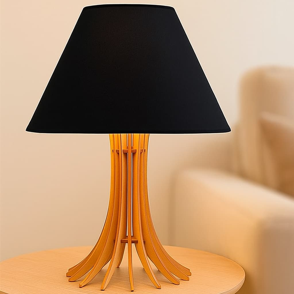 Abajur Giovanna  luminaria de mesa sala quarto escritório em mdf cortada a laser