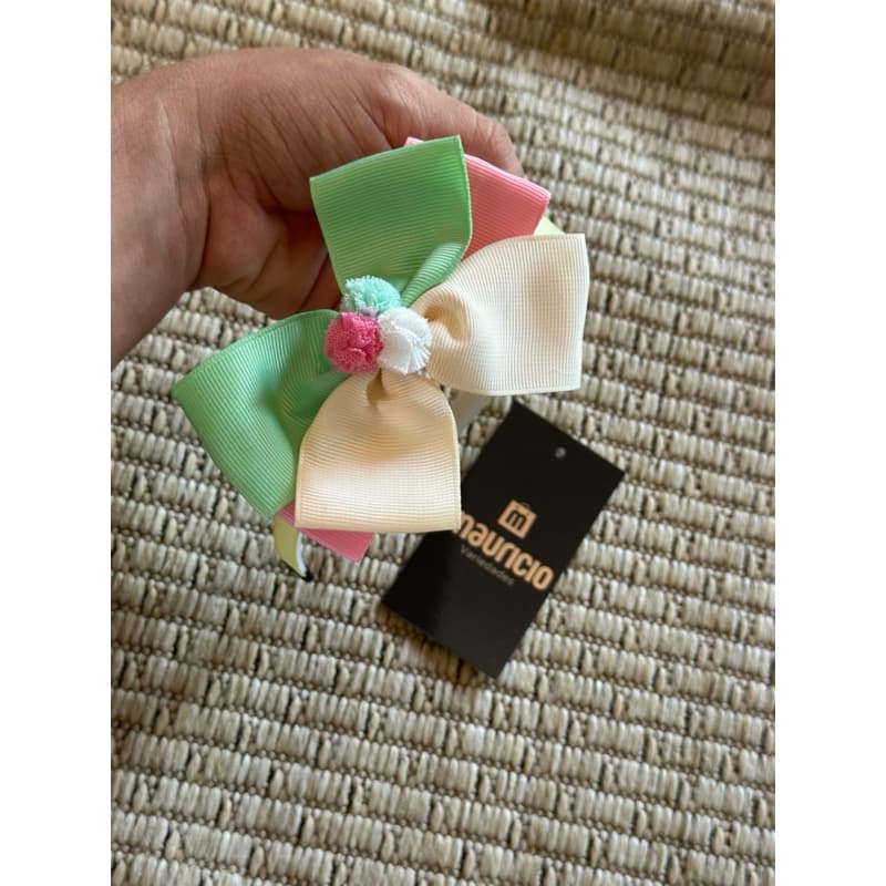 Tiara de cabelo infantil duo color verde amarelo