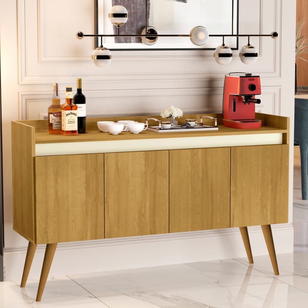Balcão Cantinho Do Café Buffet Aparador Decoração Moderno Moval 4 Portas - Cores Diversas - Lojas GB