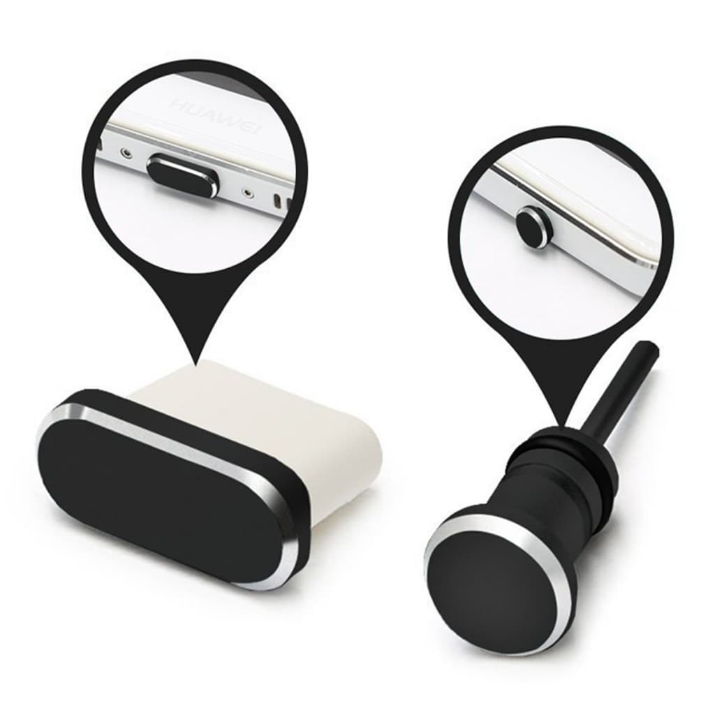 Kit De Tampas Anti poeira Plug Usb Tipo C E Fone De Ouvido Alumínio
