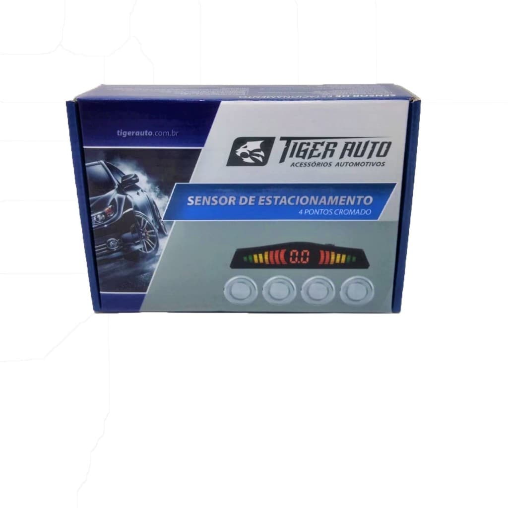 Sensor de Estacionamento 4 Pontos Cromado- Tiger Auto