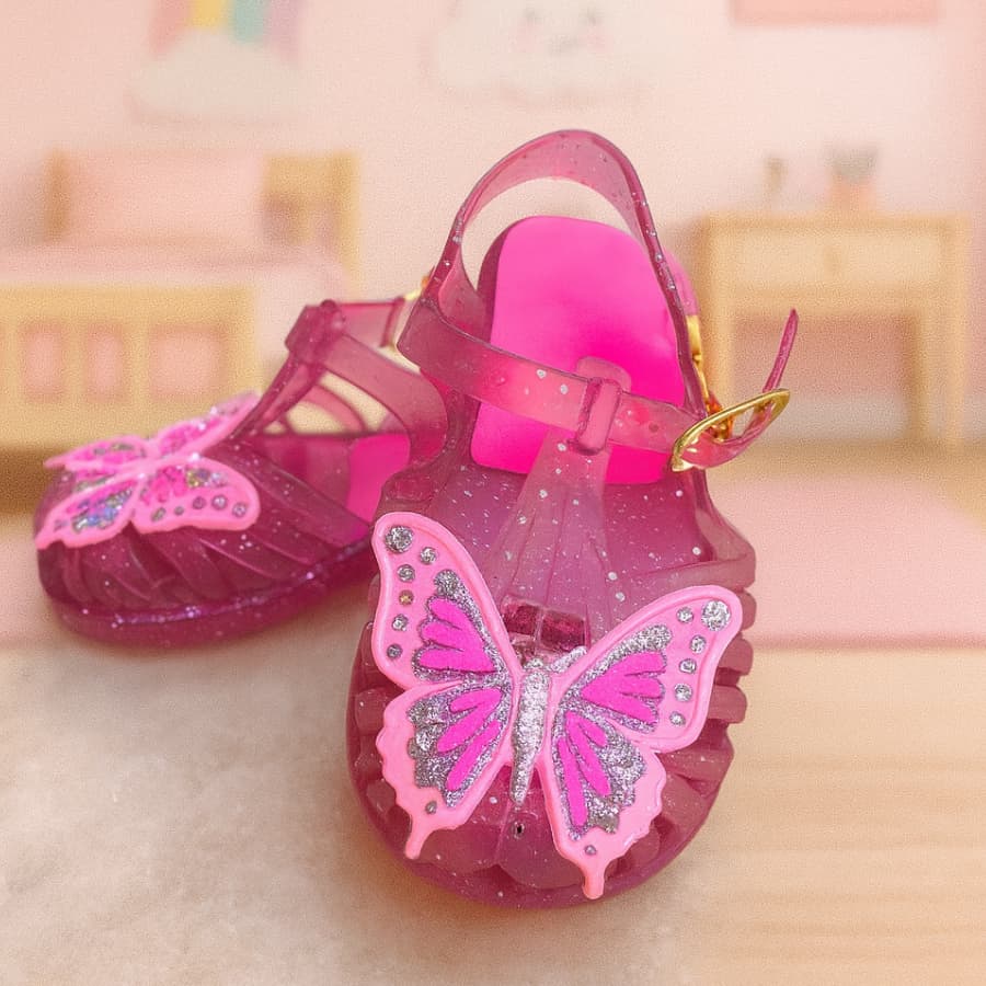 Sandalia Infantil Menina Rasteira Feminina Bebe Brilho Confortável