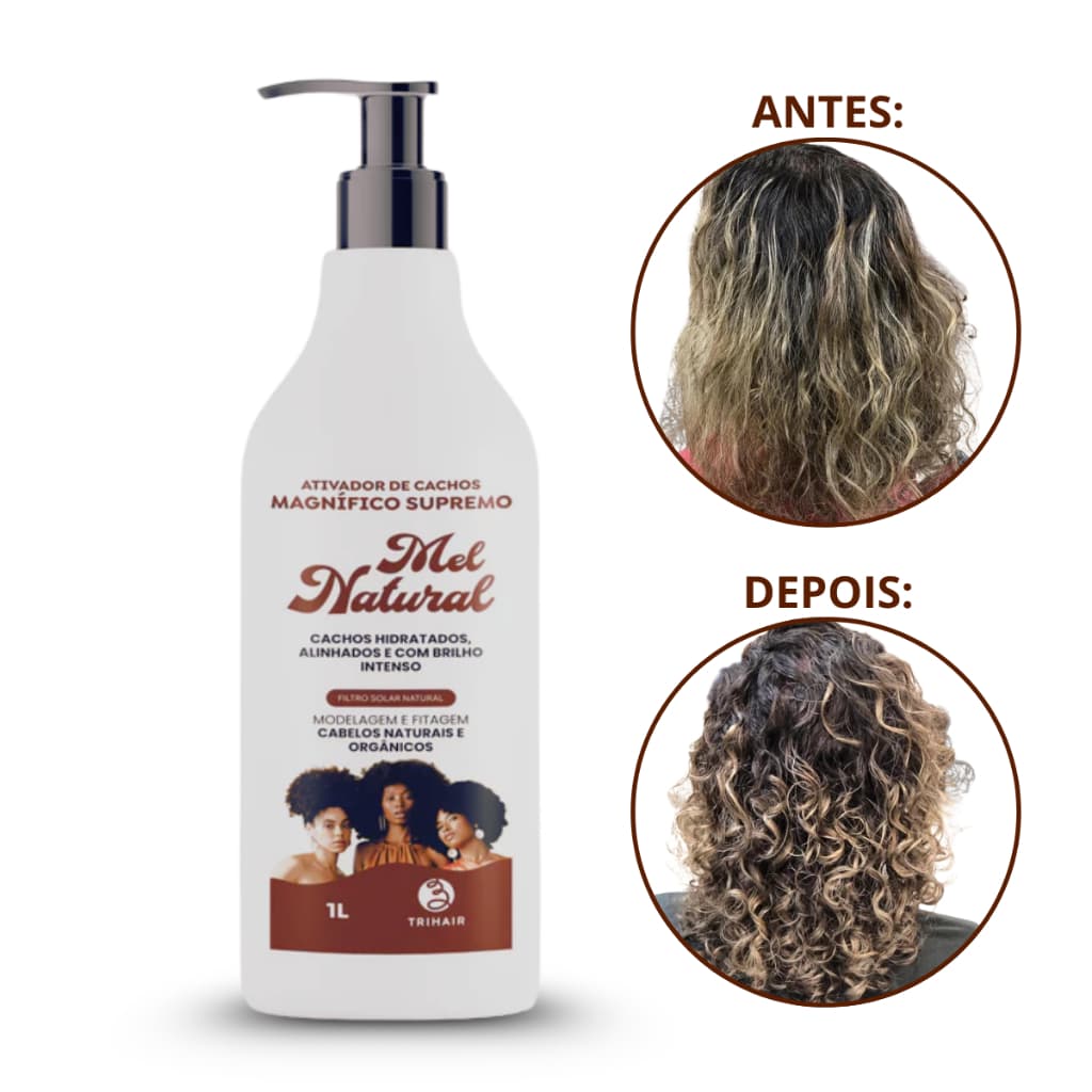 Ativador de Cachos Supremo Mel Natural 1L  - Trihair (Definição, Fixação, Modelação e Finalização)