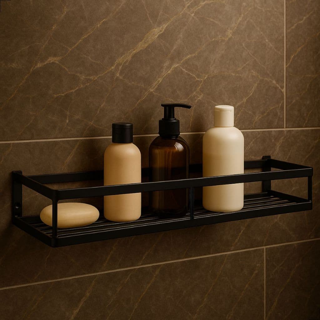 Suporte Porta Shampoo Encaixe Box Banheiro Não Enferruja Preto Pintura Eletrostática