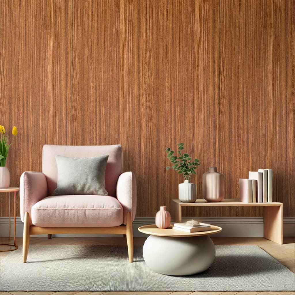 Papel De Parede Adesivo Efeito Madeira Freijó Sala Quarto Rolo