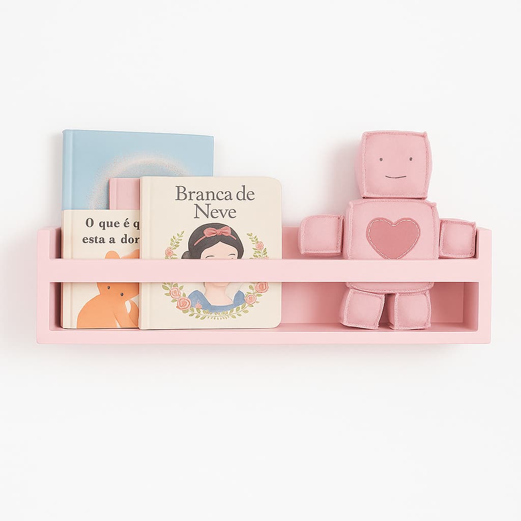Prateleira para livros e ursinhos em mdf várias cores