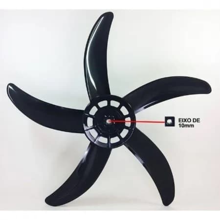 Hélice para Circulador Mondial 50 cm de 5 Pás Preta