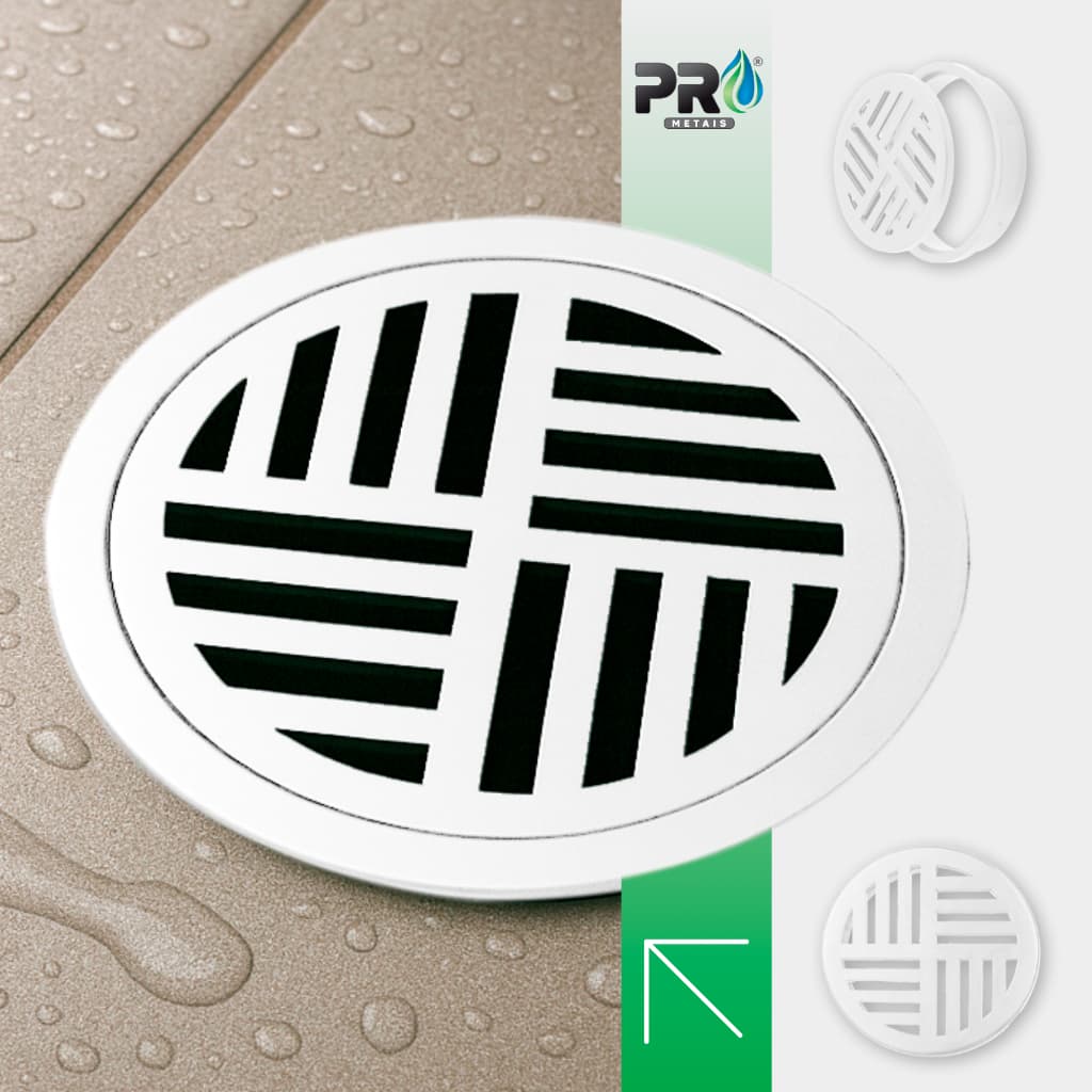 Ralo Redondo com Porta Ralo em Abs para Banheiro Branco 10X10
