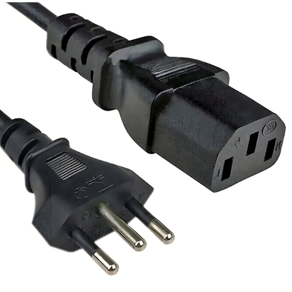 Cabo de Força Tripolar 3 Pinos 1,5 m para PC e Monitor – Alta Durabilidade