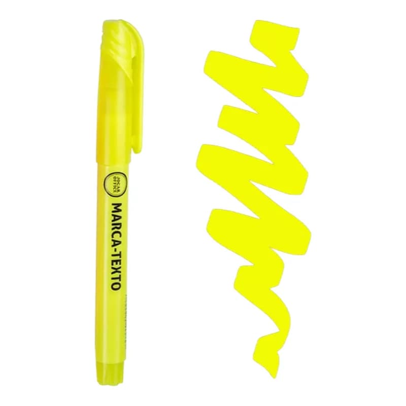 3 Unidades Marca Textounijocaroffice Amarelo Ponta Chanfrada
