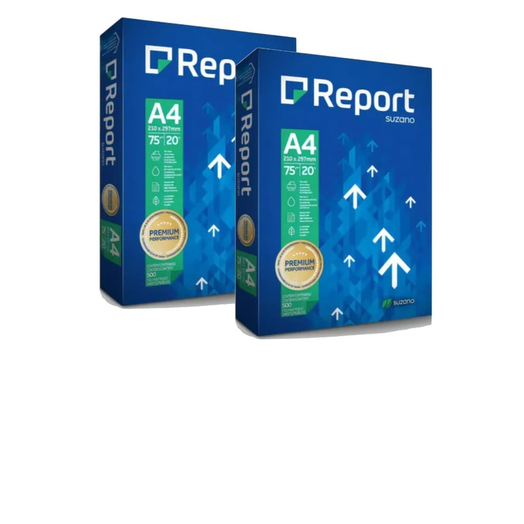 Papel Sulfite A4 Report Premium 2 Resmas com 500 Folhas cada Branco 75 g - total 1000 folhas