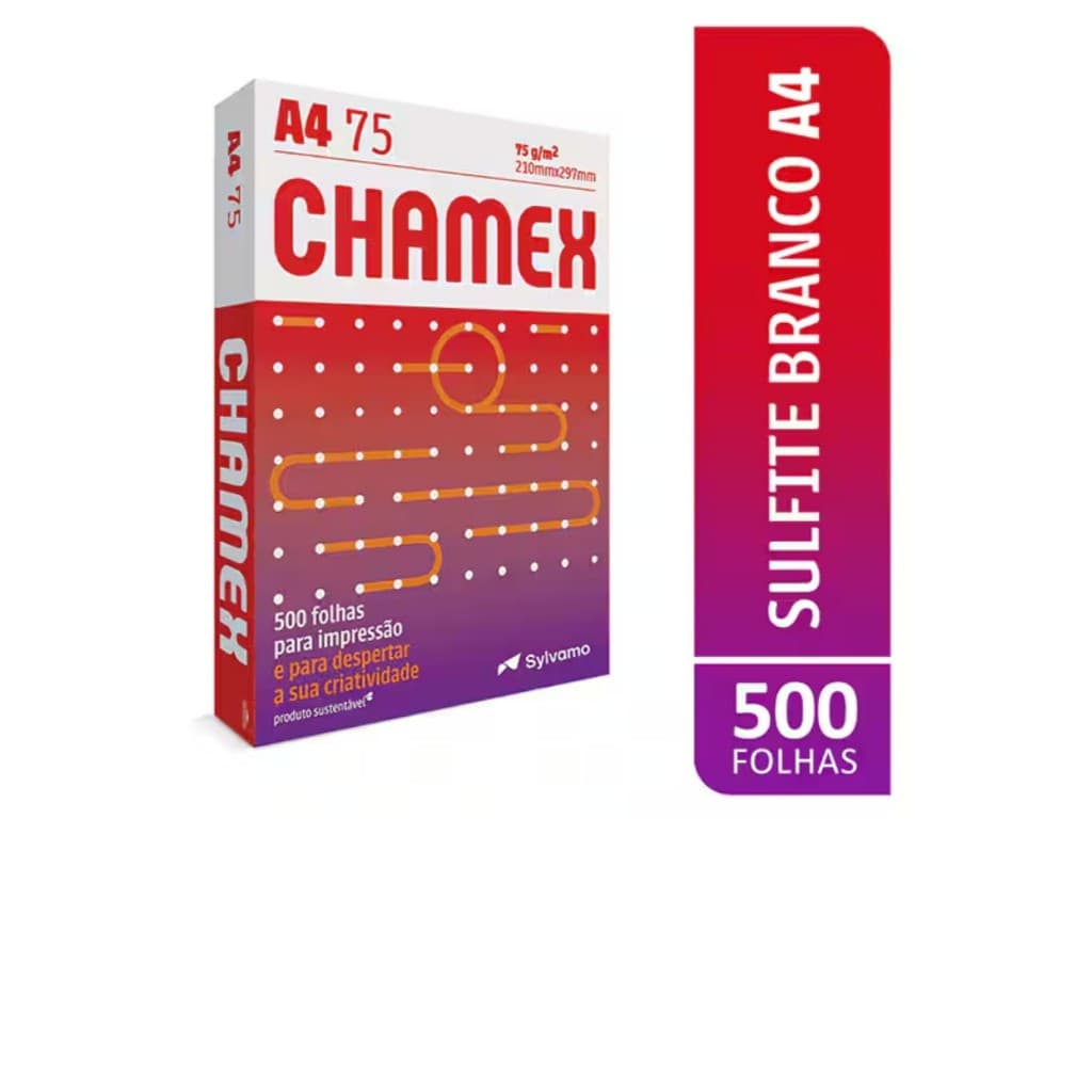 1 Resma Papel Sulfite A4 Branco 500 Folhas 75g - Chamex