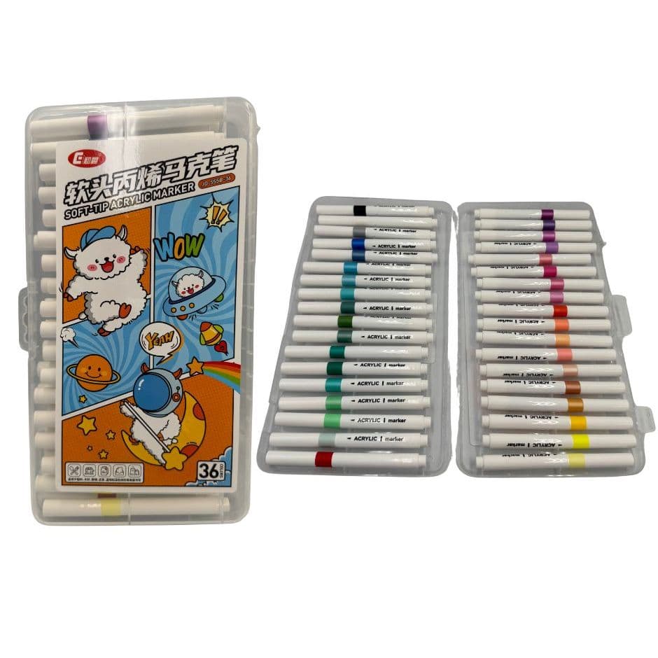 Marcador Permanente Kit 36 Canetinhas Acrílicas