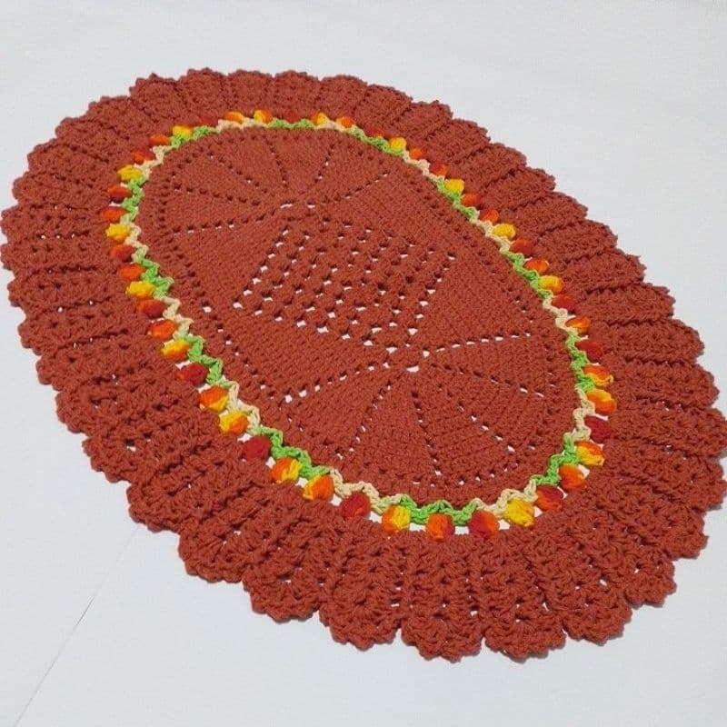 tapete de crochê floral