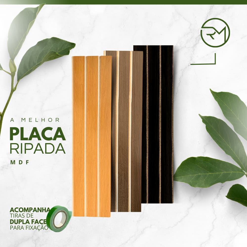 Kit de até 101 Revestimentos Ripados Placa Painel decorativo MDF 45x11 cm M²