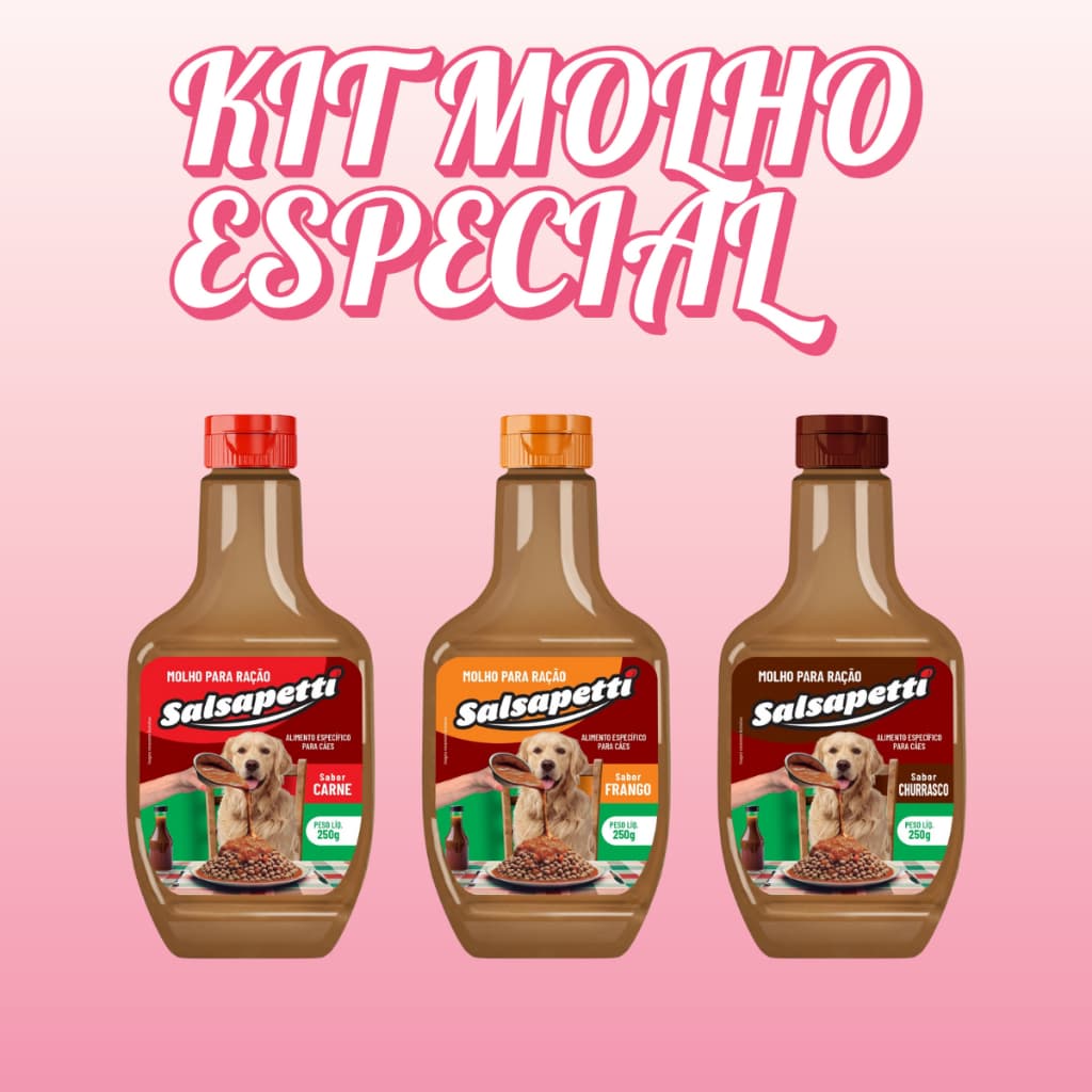 Kit 3un Molho Especial Para Ração Cães Cremoso iPet Tasty 250g