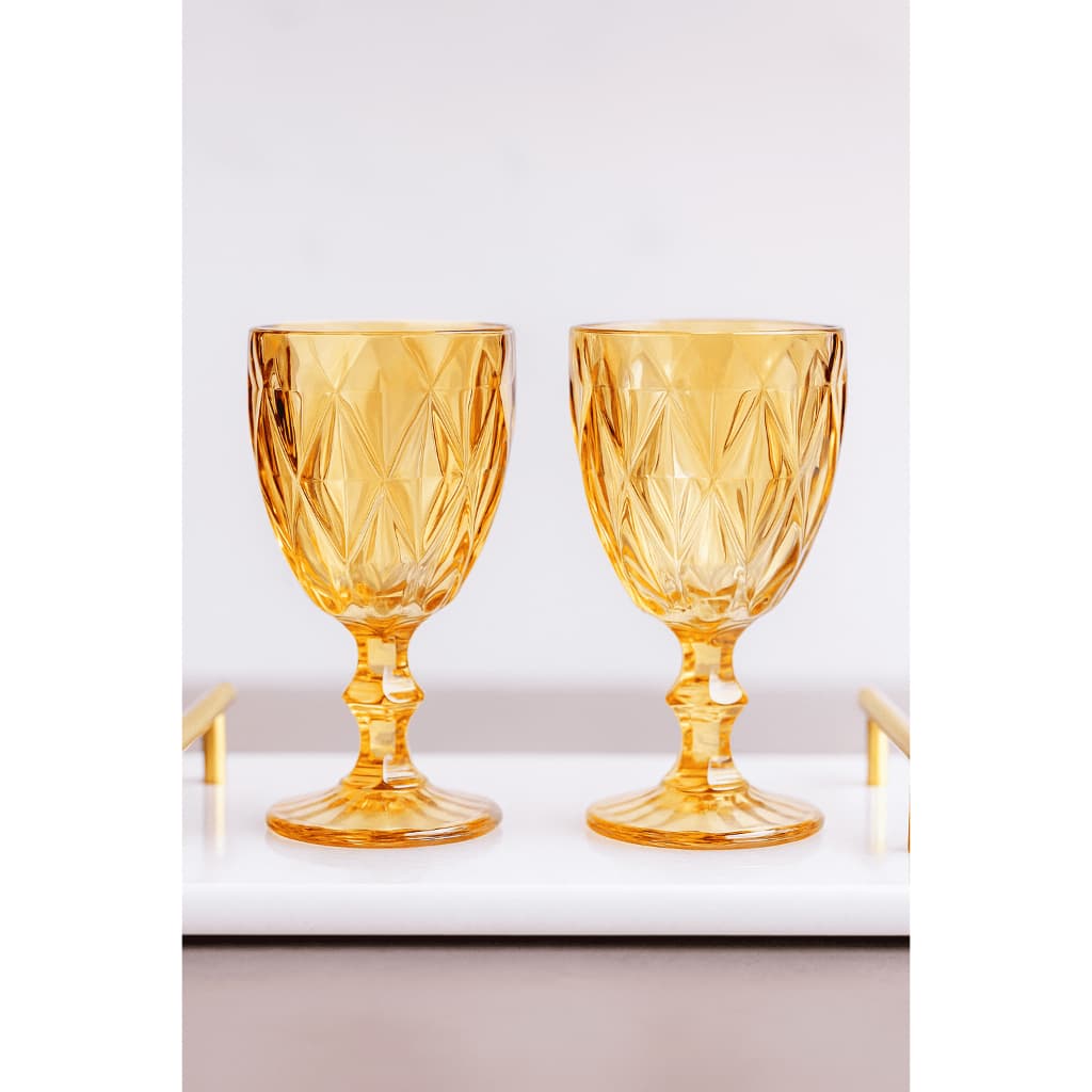 Conjunto 6 Taças de Vidro Diamond Gold 325ml