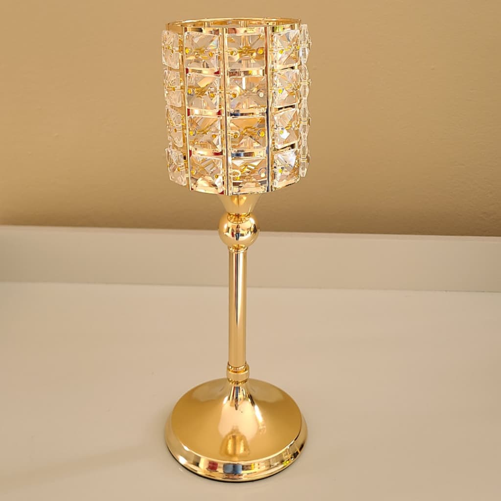 Castiçal de Vela Castiçal Dourado Metal Decorativo Porta Velas