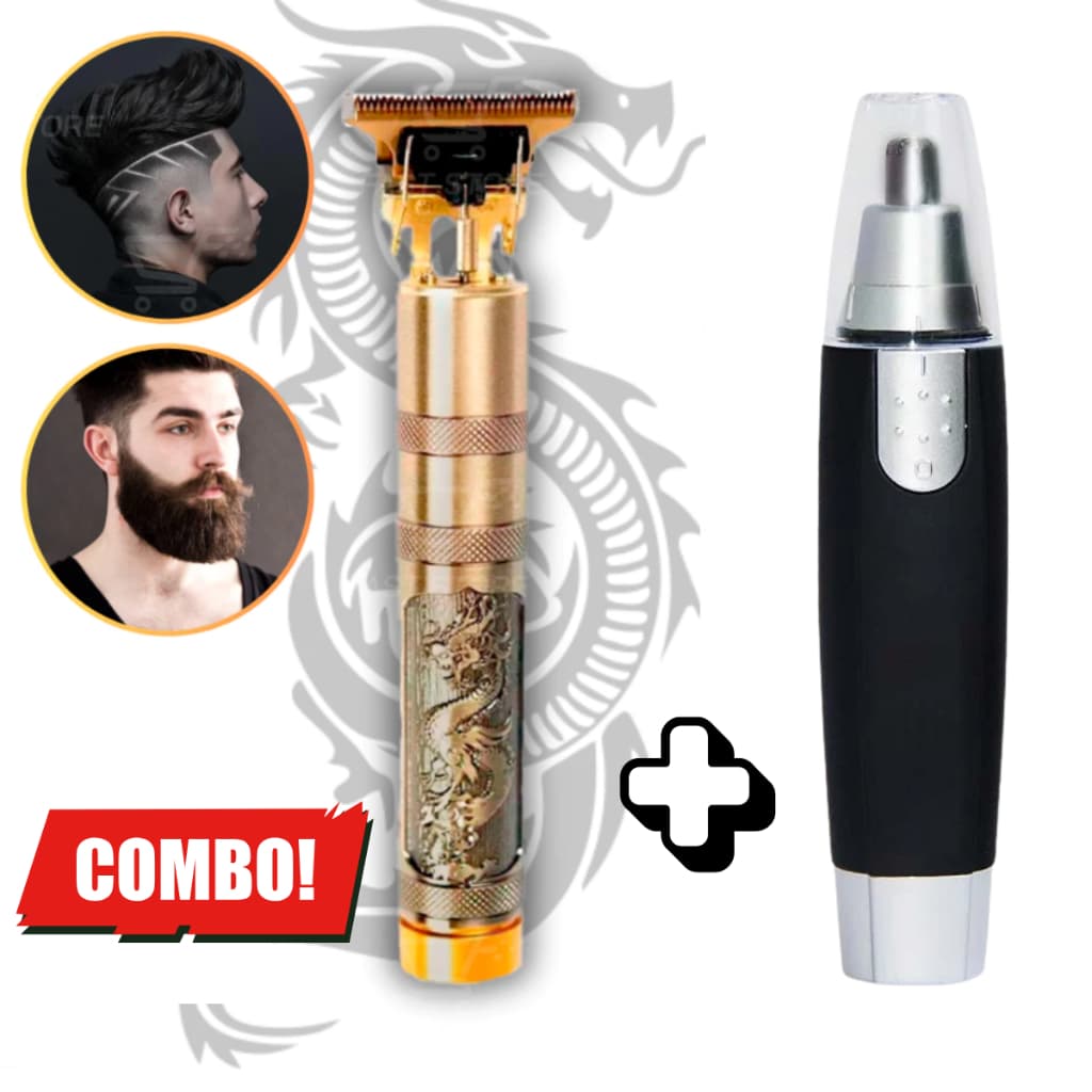 Kit Com Barbeador Profissional Com Aparador de Nariz Bivolt Cortar Cabelo Dragão