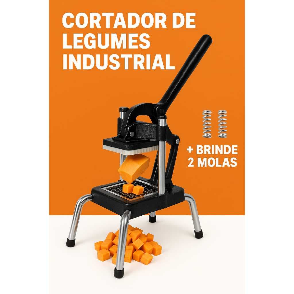 Picador Legumes Batata Cortador Tripé Multiuso Tomate Cebola Frios Cabrita + 2 Brindes