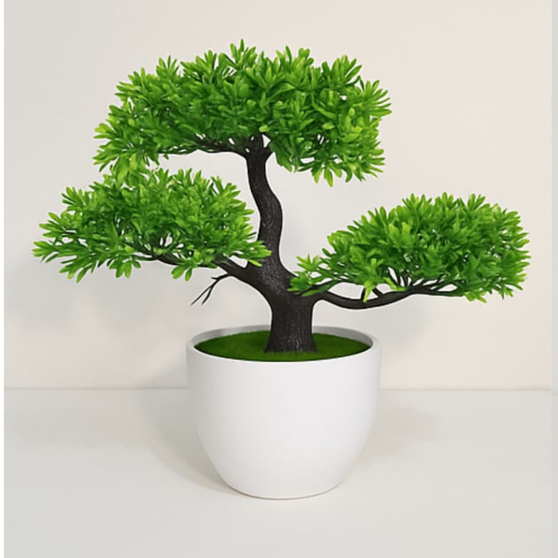 Planta Artificial Bonsai Nuvem Vaso Redondo - Decoração De Casa Beleza Sem Manutenção