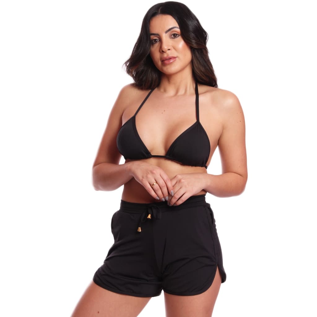 Kit Top Cortininha E Shorts Moda Praia Verão 3 Peças Kit Moda Praia Moda Feminina